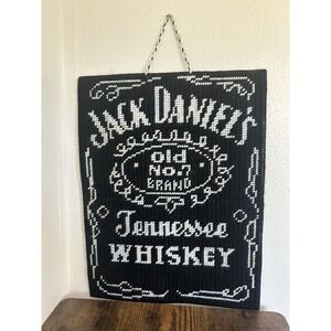 Vintage Jack Daniel's Old No 7 16x12.5" Embroidered Wall Hanging Decor Collector